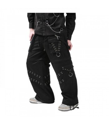 Men Gothic Baggy Cargo Pants Black Industrial Trousers
